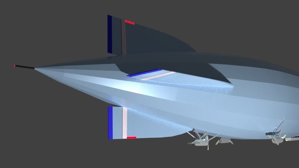 Dirigible airship 3D model_2
