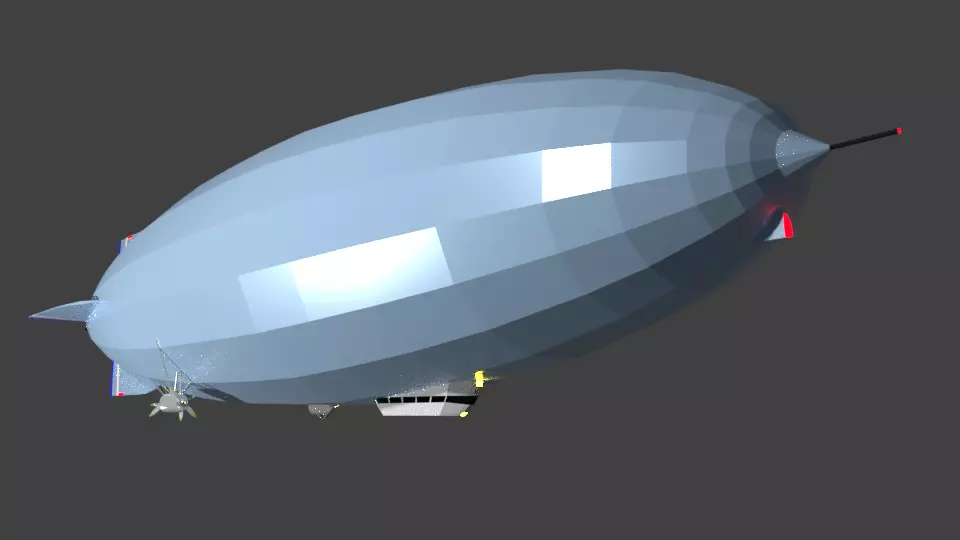 Dirigible airship 3D model_0