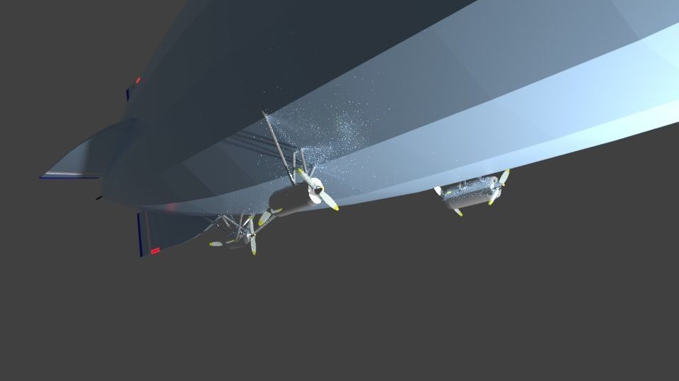 Dirigible airship 3D model_1
