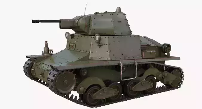 Tank L6 40 Green Ansaldo Fiat Italian Mental Ray 3D model