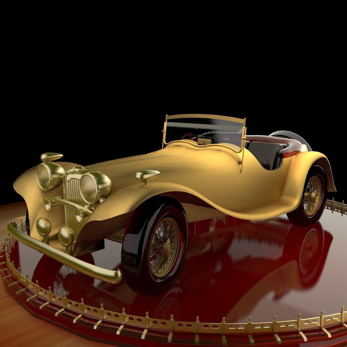 Antique car 3D model_4