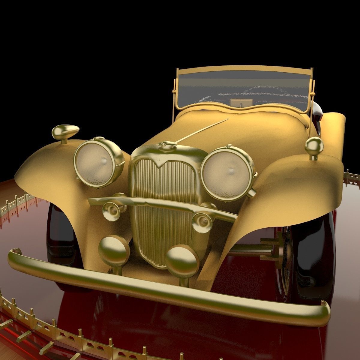 Antique car 3D model_3