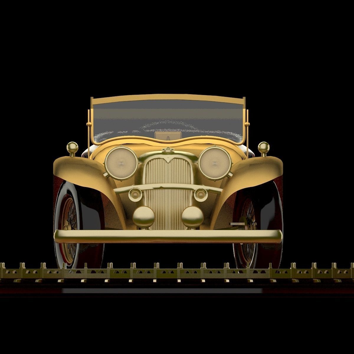 Antique car 3D model_2