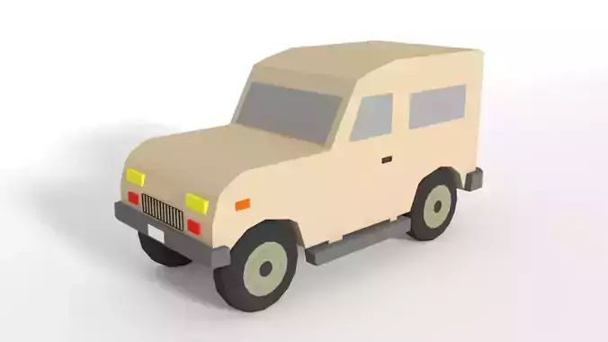 Low Poly Cartoon Jeep Car