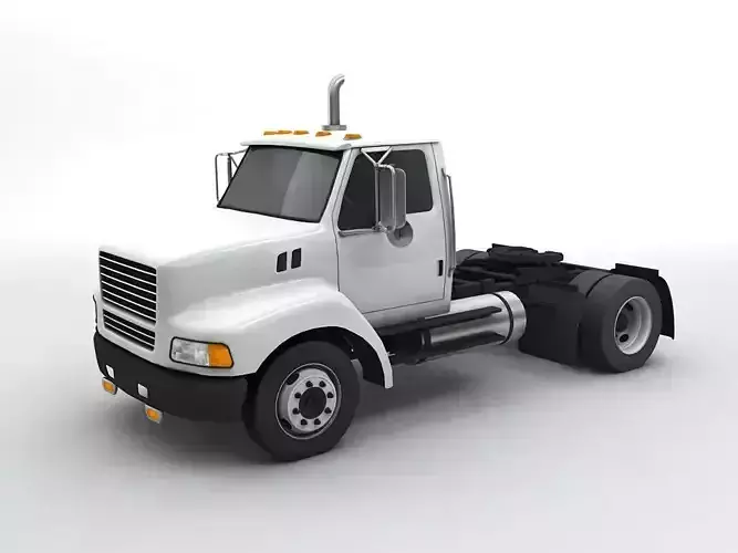 Semi Truck Tractor 2 Axle 3D model