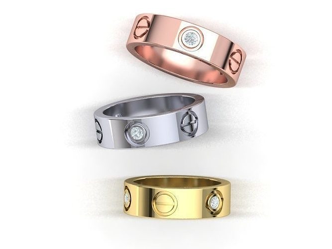 Classic Wedding band 5 rings 3dmodel 3D print model