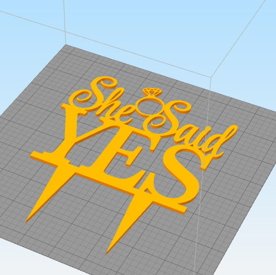 ENGAGEMENT CAKE TOPPER SET OF 4 3D print model_4