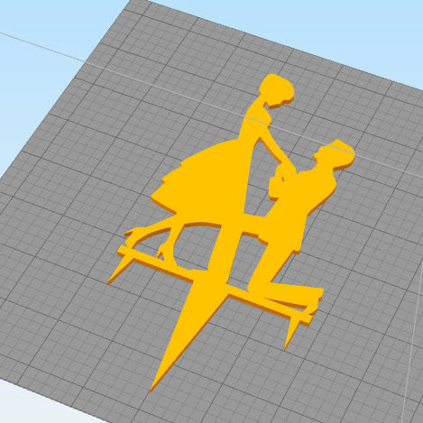 ENGAGEMENT CAKE TOPPER SET OF 4 3D print model_2