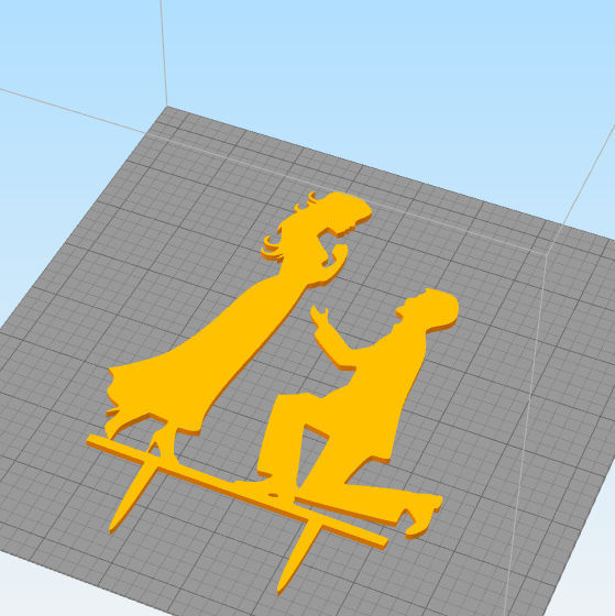 ENGAGEMENT CAKE TOPPER SET OF 4 3D print model_1