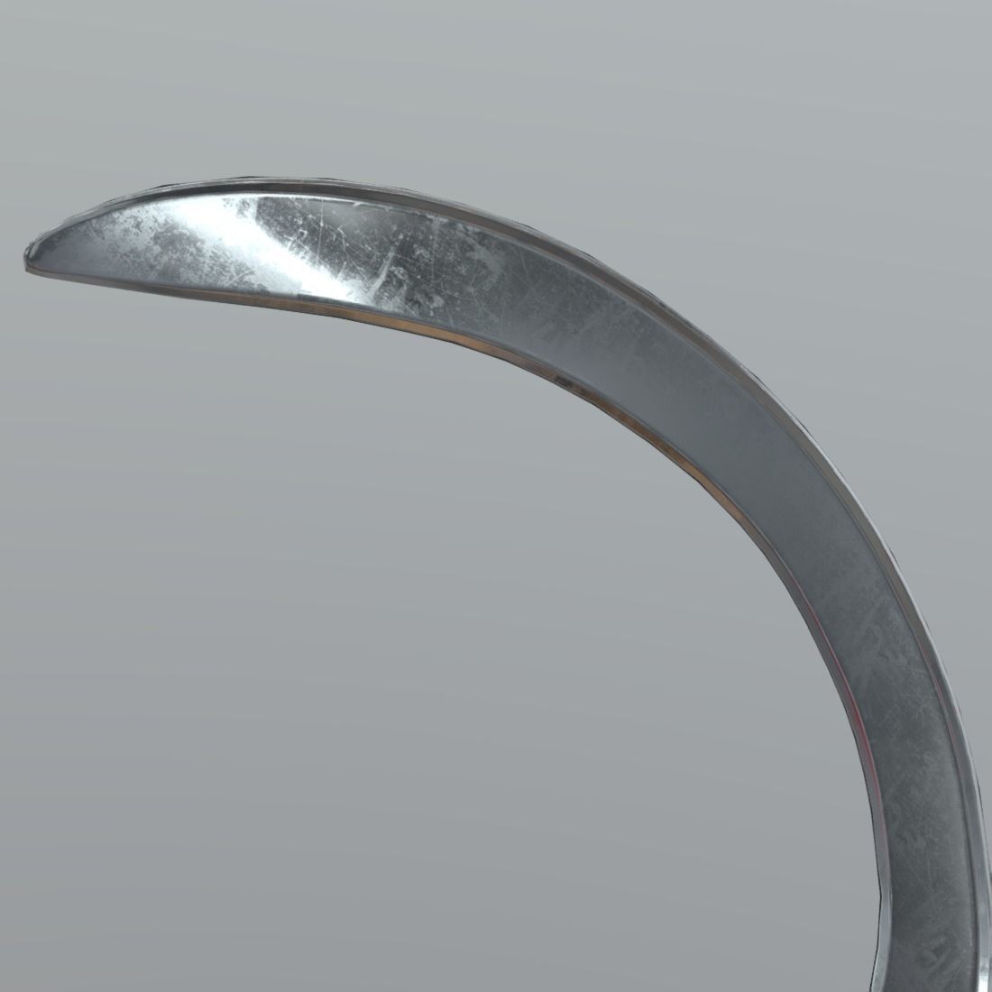 Sickle knife with wooden handle Low-poly 3D model_8