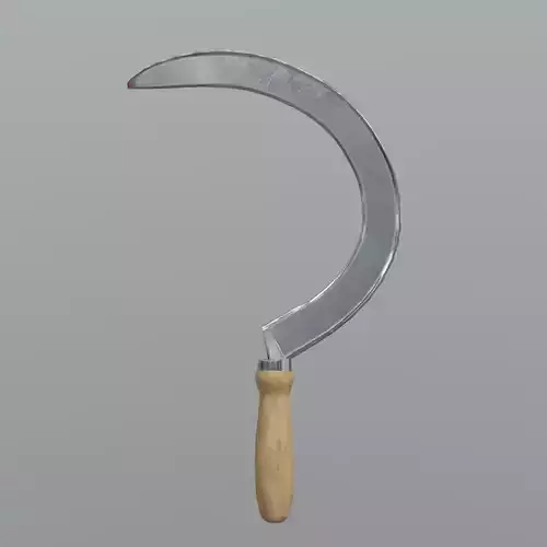 Sickle knife with wooden handle