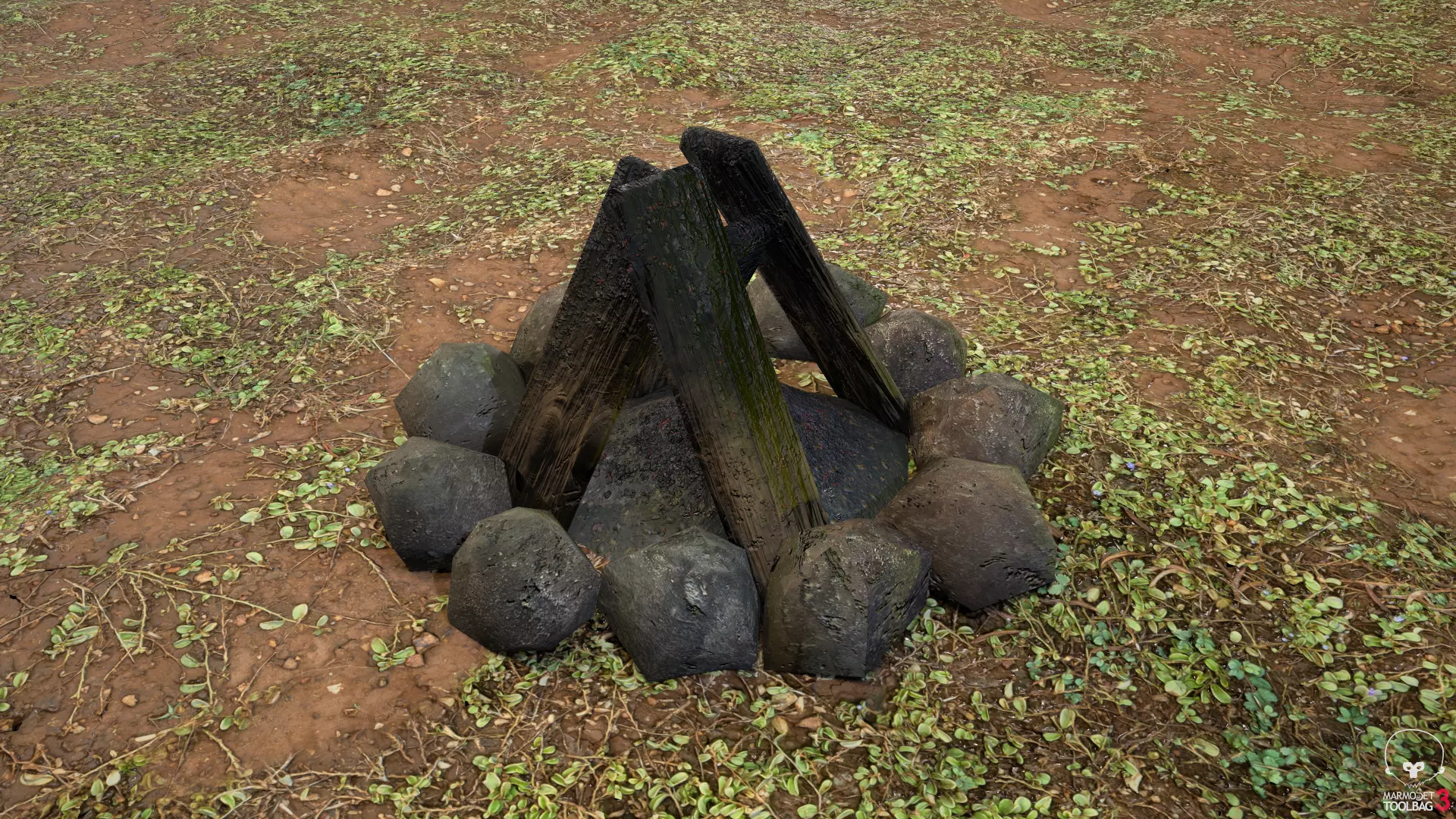 CampFire BPR LowPoly Low-poly 3D model