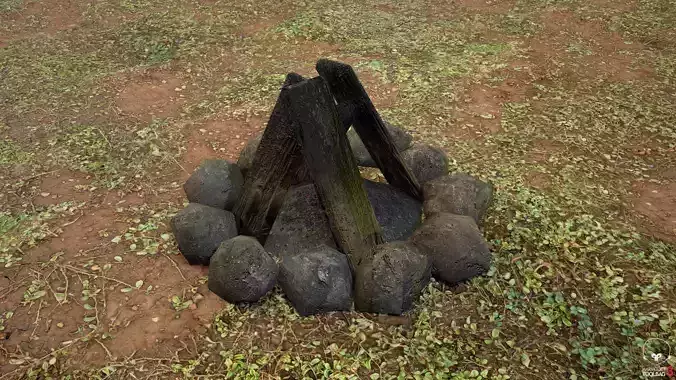 CampFire BPR LowPoly  Low-poly 3D model