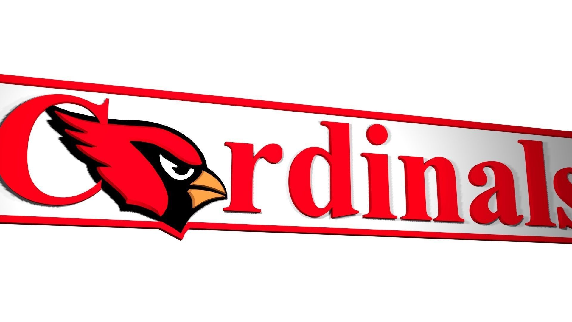 Arizona Cardinals logo Banner 3D model_3