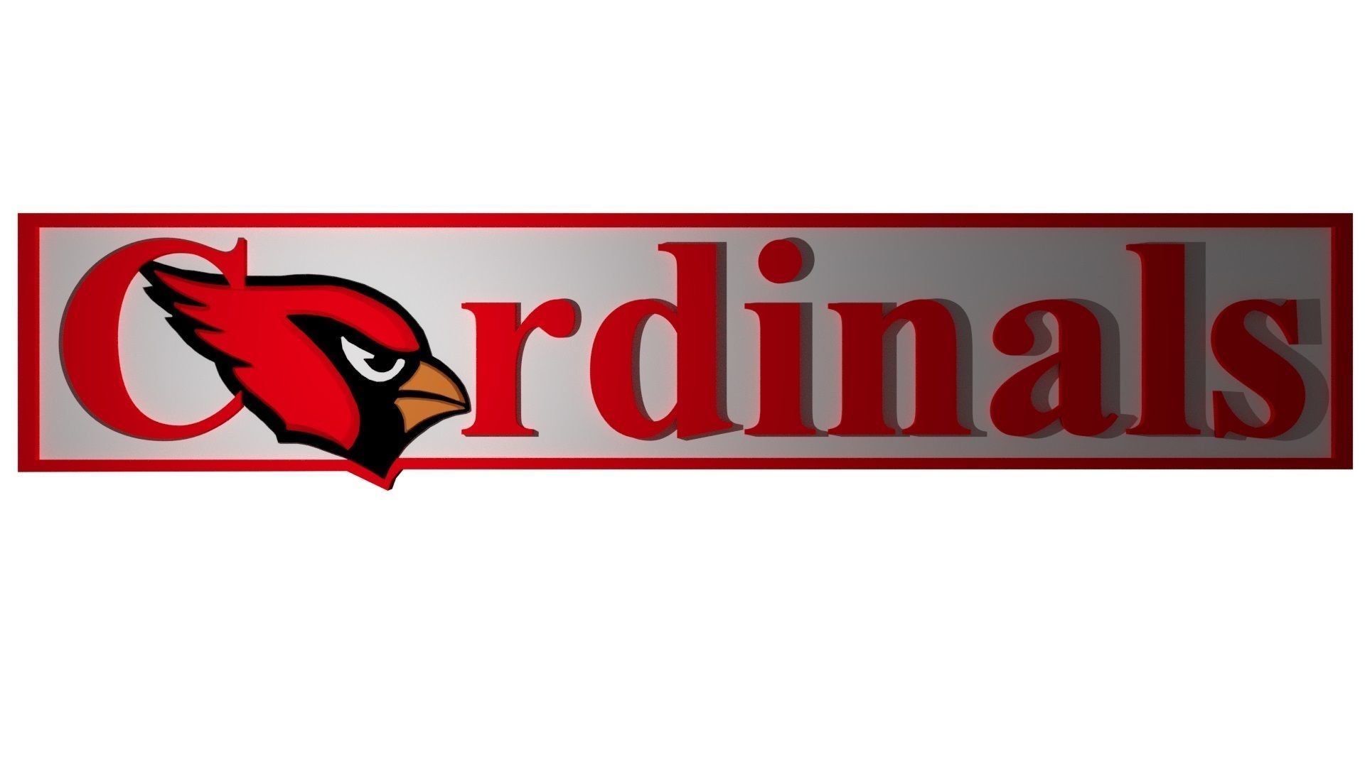 Arizona Cardinals logo Banner 3D model_2