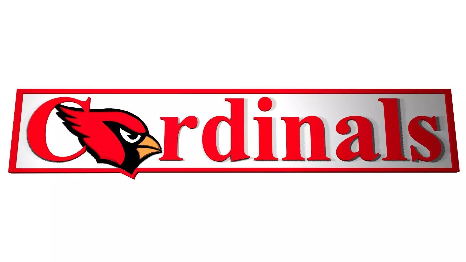 Arizona Cardinals logo Banner 3D model_0