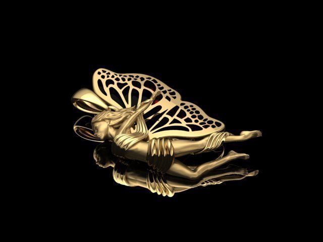 butterfly Necklace print model 3D print model_1