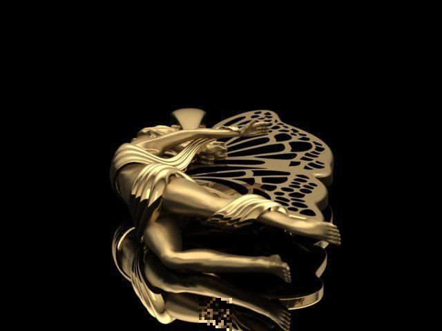 butterfly Necklace print model 3D print model_2