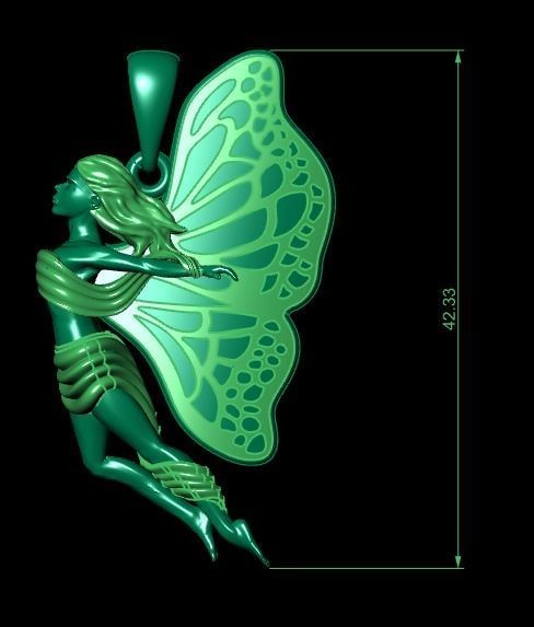 butterfly Necklace print model 3D print model_5