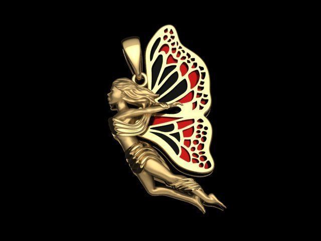 butterfly Necklace print model 3D print model_13
