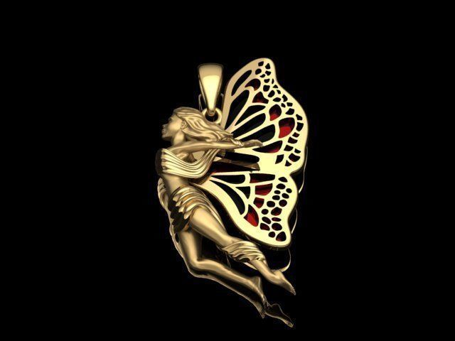 butterfly Necklace print model 3D print model_6