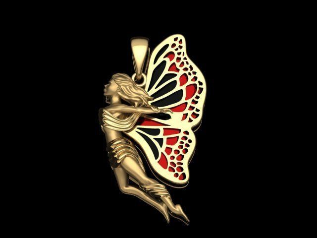 butterfly Necklace print model 3D print model_16
