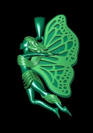 butterfly Necklace print model 3D print model_9
