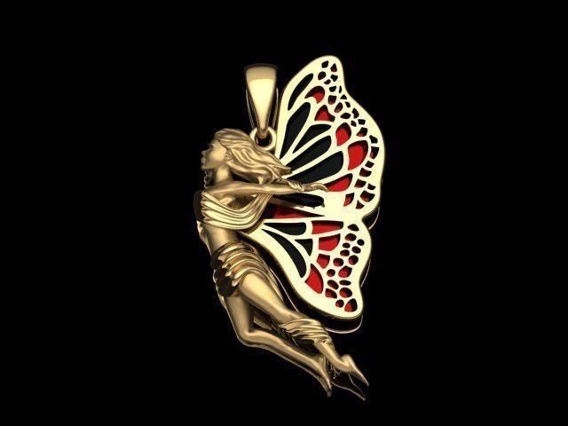 butterfly Necklace print model 3D print model_7