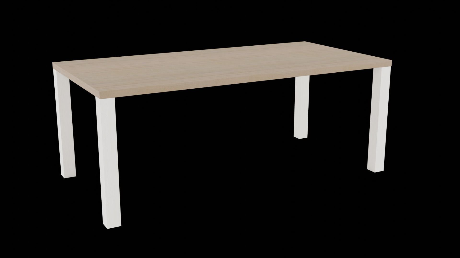 Contemporary simple wooden table - 001 3D model_1
