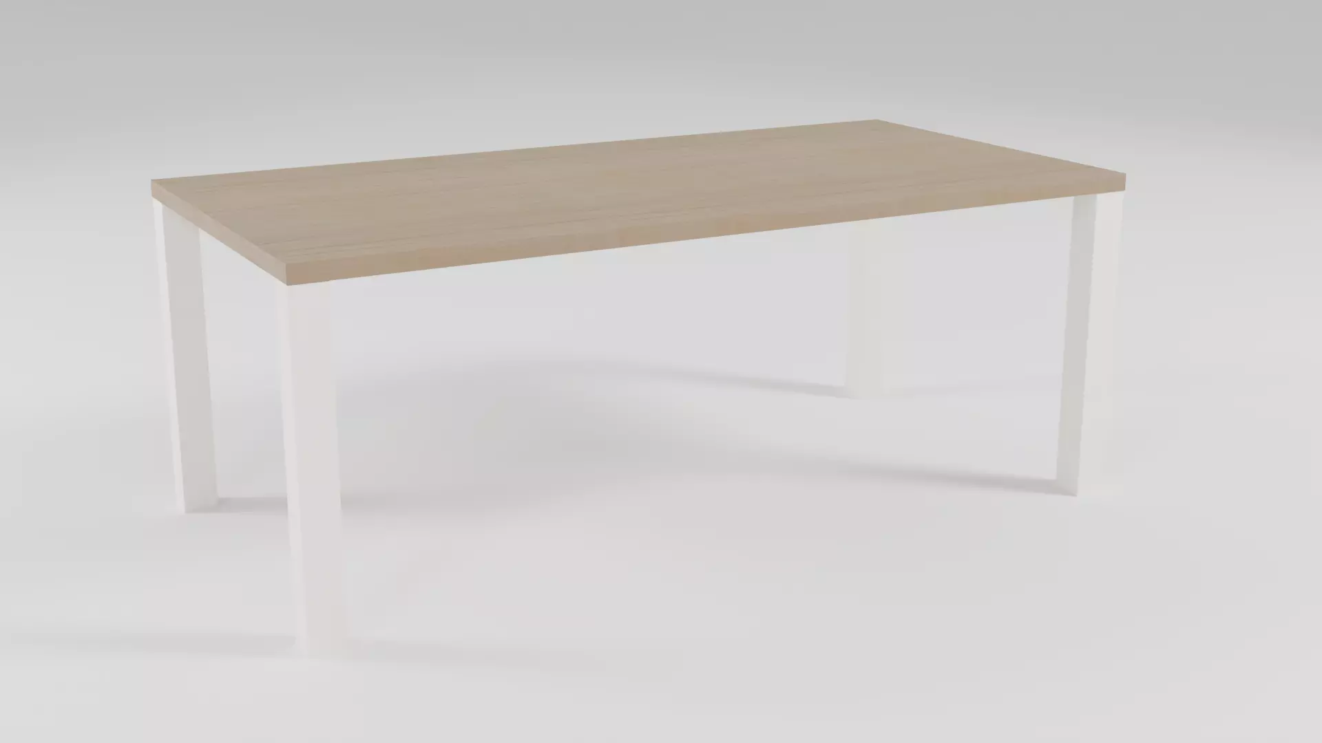 Contemporary simple wooden table - 001 3D model_0