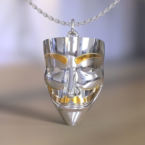 Vendetta mask pendant 3D print model