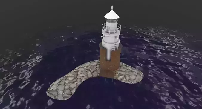 Light House Malmo Vagbrytarbank Low-poly 3D model