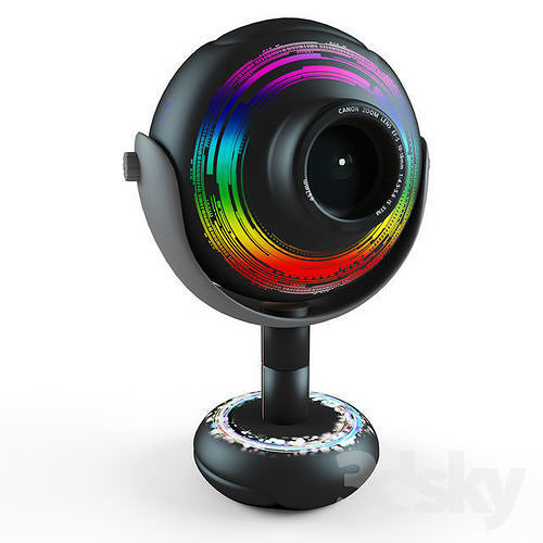 webcam colorful web camera Free 3D model