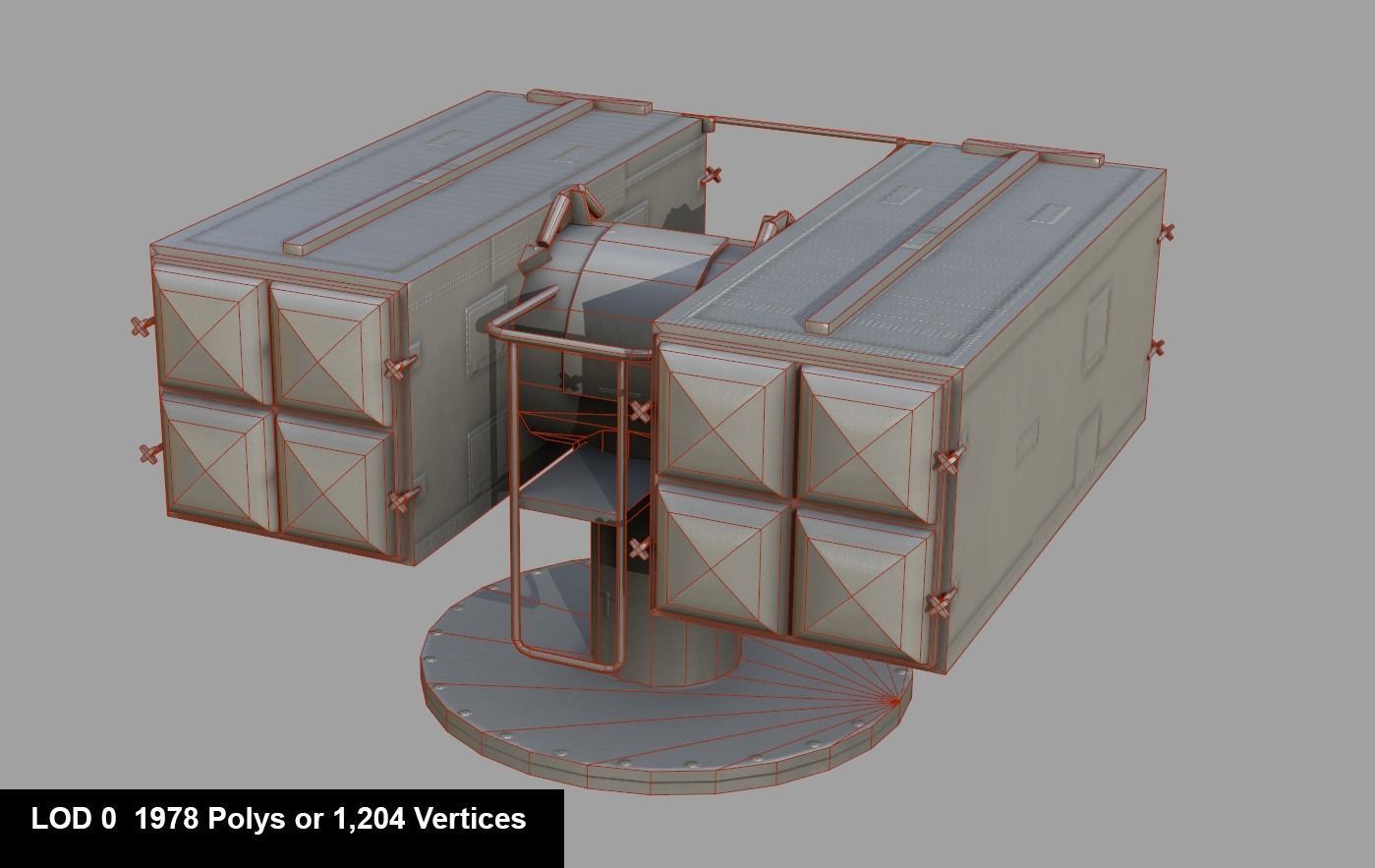 Sea Sparrow Launcher Mark 29 Low-poly 3D model_11