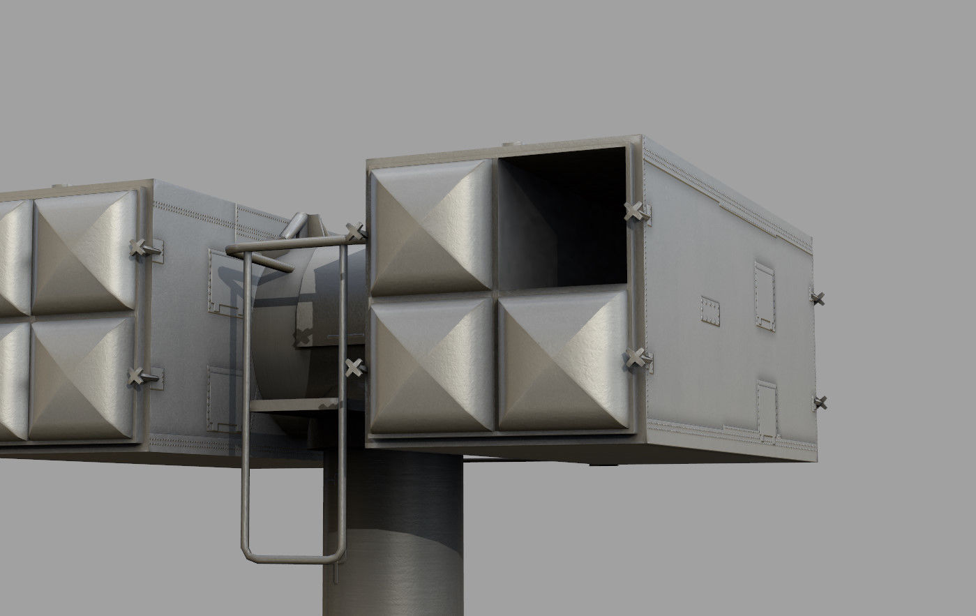 Sea Sparrow Launcher Mark 29 Low-poly 3D model_1