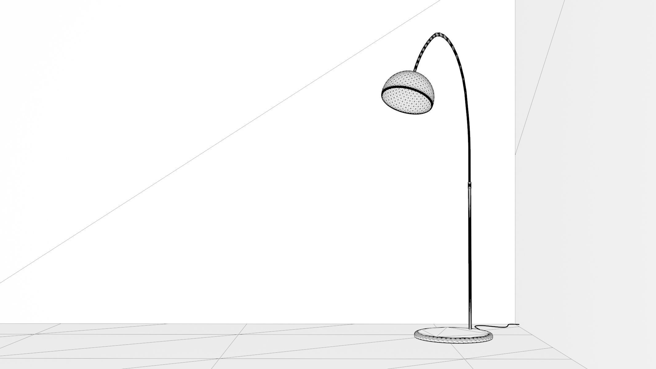 Floor Lamp - Arc Free 3D model_4