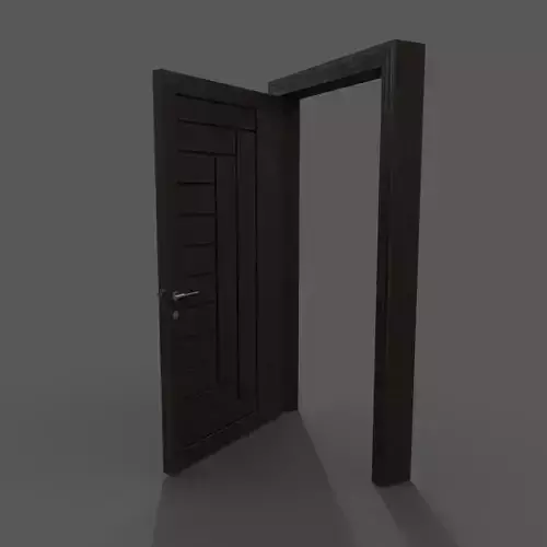 Game Ready Door wooden Low-poly 3D model