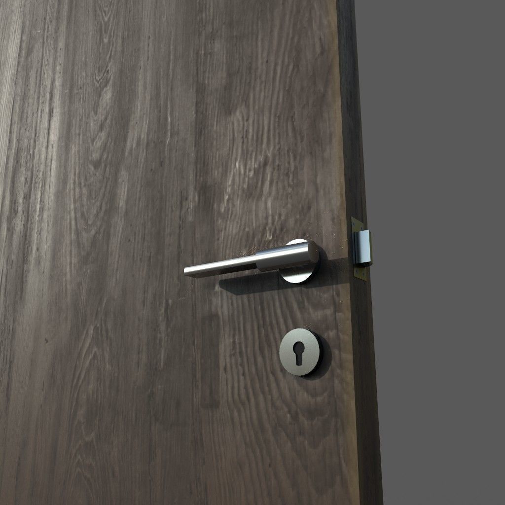 Game Ready Door wooden Low-poly 3D model_3