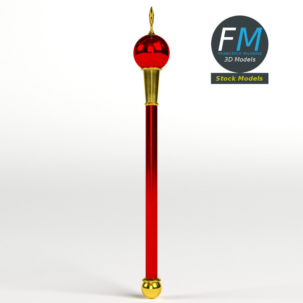 Heraldic scepter 3D model_4
