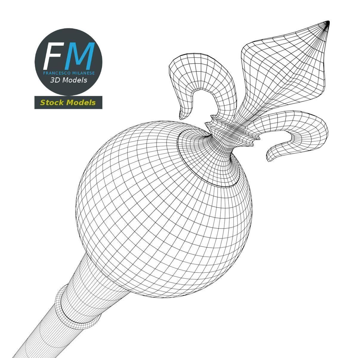 Heraldic scepter 3D model_8