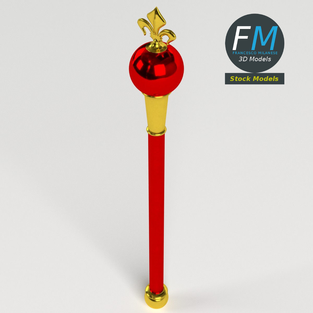 Heraldic scepter 3D model_2