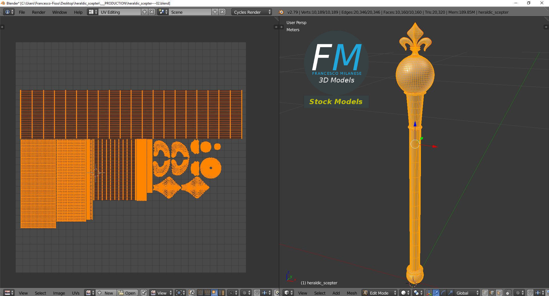Heraldic scepter 3D model_10