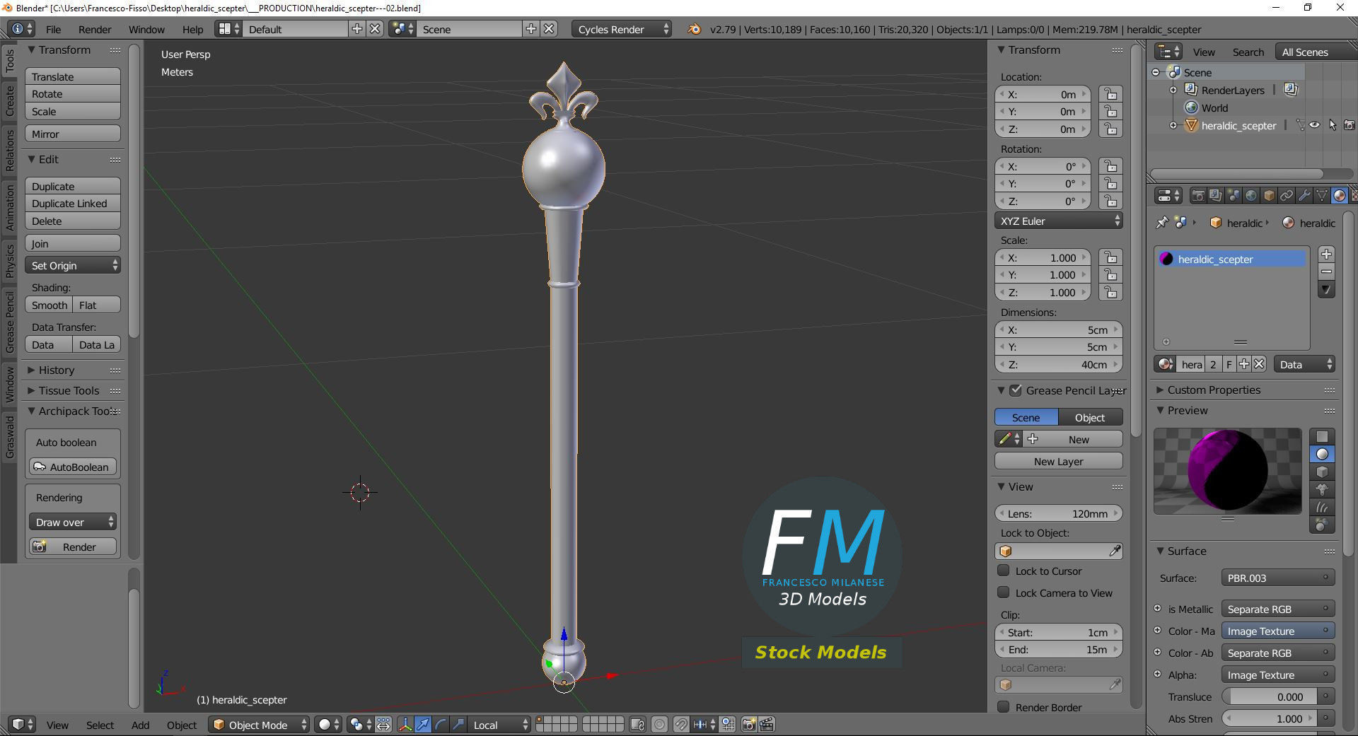 Heraldic scepter 3D model_9