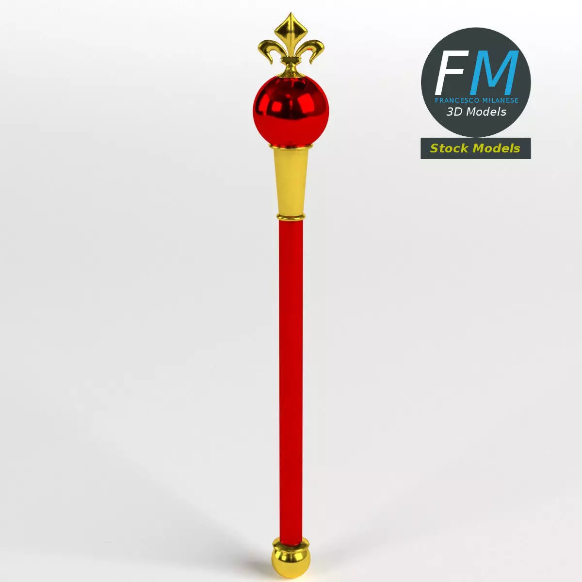 Heraldic scepter 3D model_0