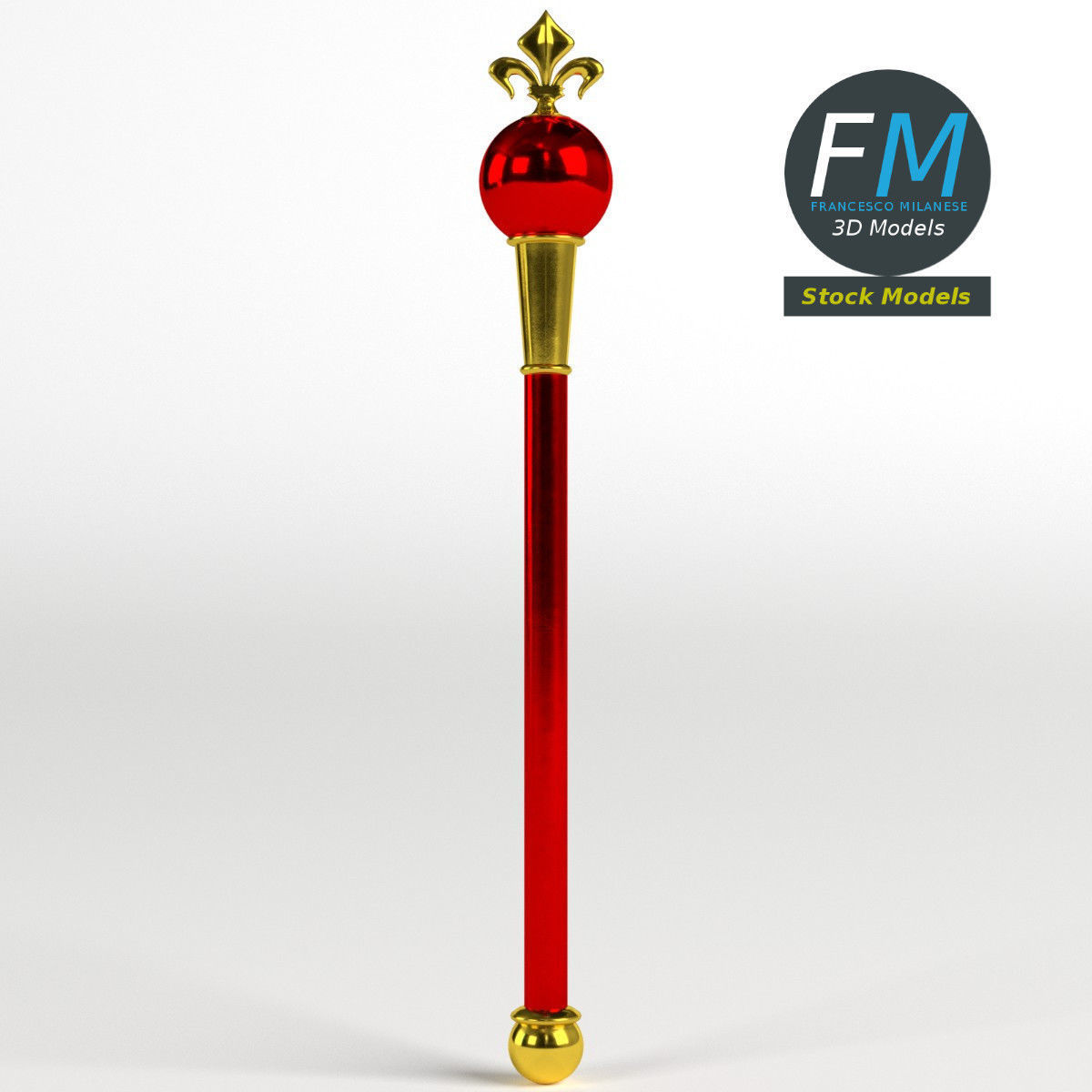 Heraldic scepter 3D model_3