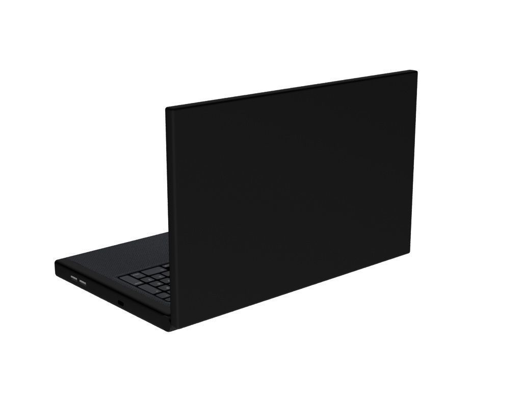 Laptop notebook PC simple Low-poly 3D model_4