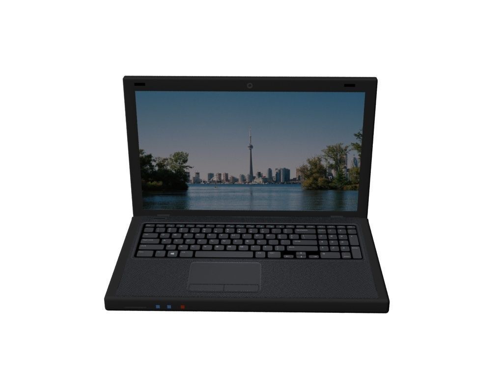 Laptop notebook PC simple Low-poly 3D model_1