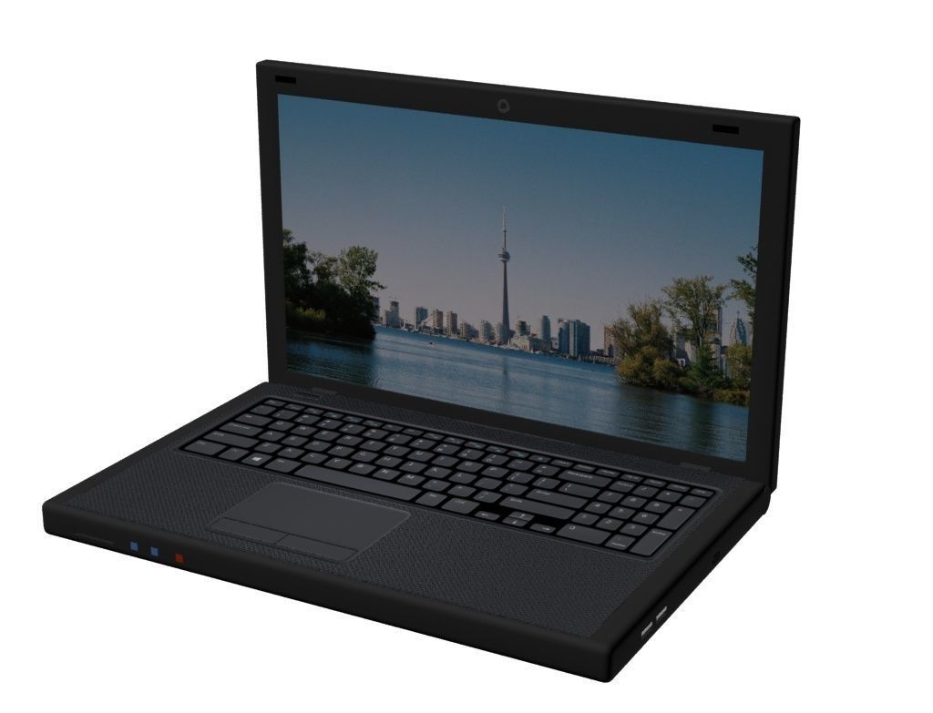 Laptop notebook PC simple Low-poly 3D model_2