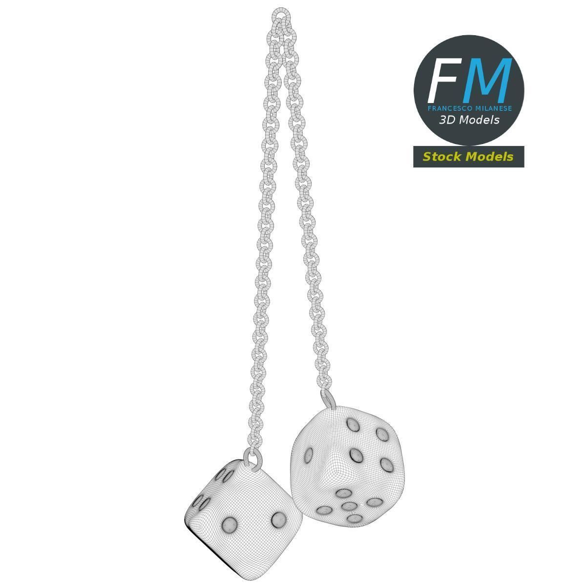 Decorative metal dice 3D model_7
