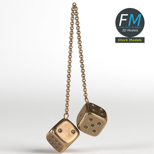 Decorative metal dice 3D model 3